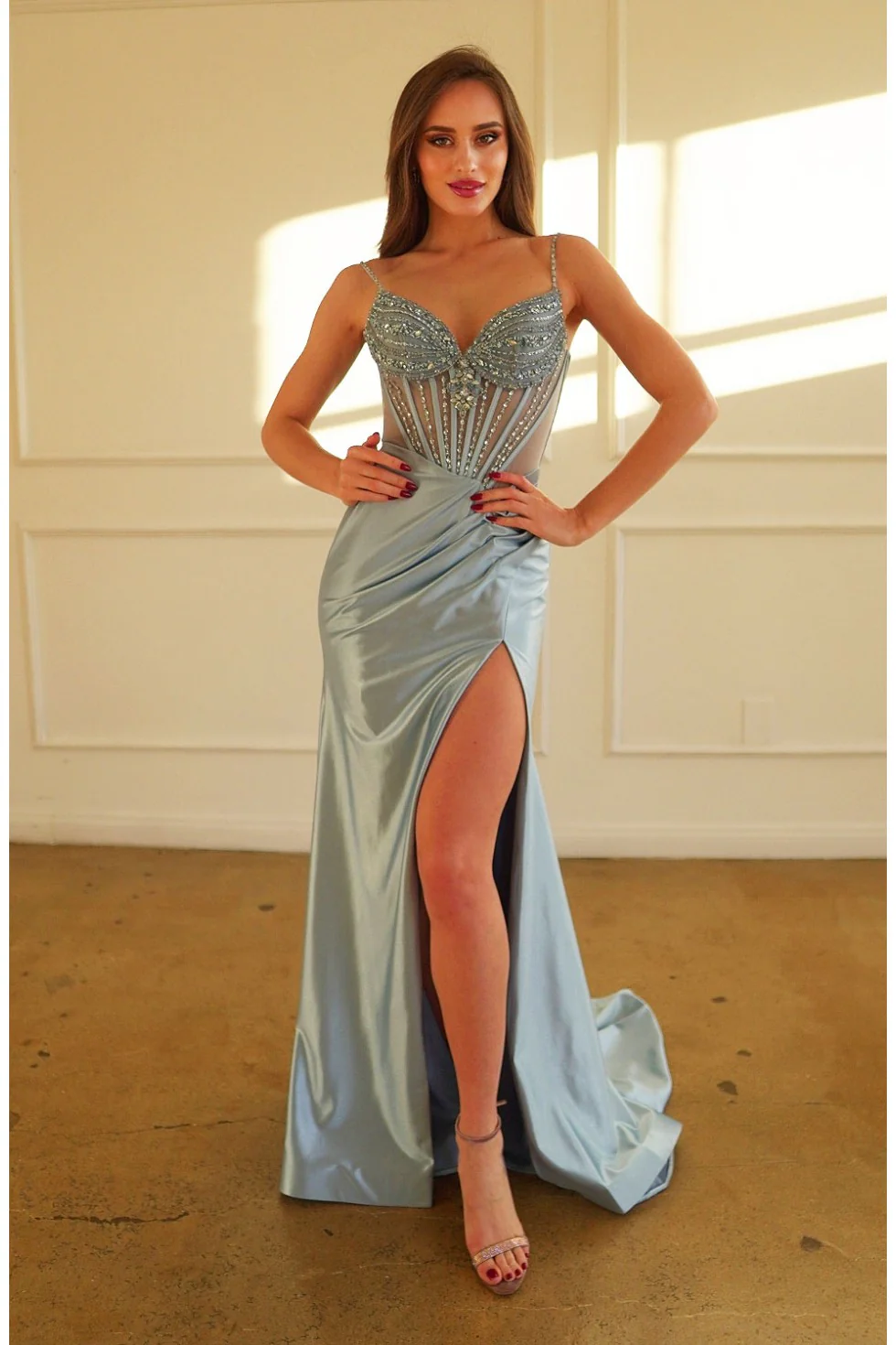 High Couture HC1027 Pleated Long Formal Prom Dress - Primitiveus