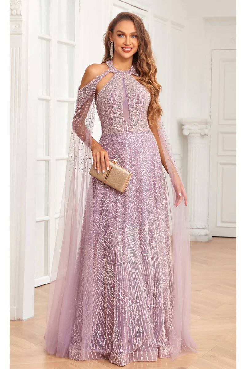 High Couture NR2340 A Line Ball Gown Long Formal Beaded Prom Dress - Primitiveus