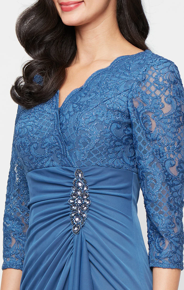 Alex Evenings 82122469 Beaded Petite Long Formal Mother of the Bride A Line Dress - Primitiveus