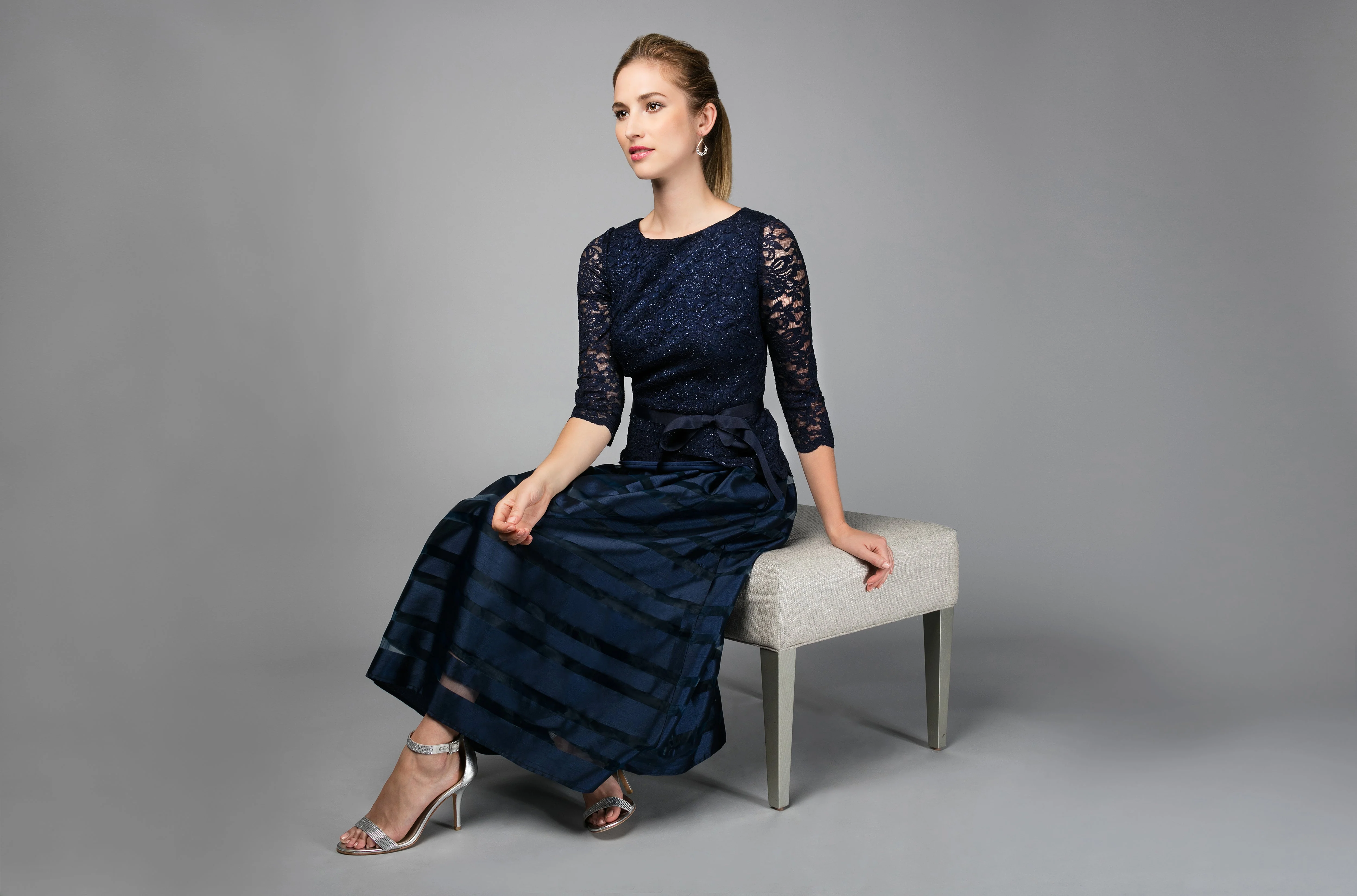 Alex Evenings 1121004 Short Lace Tea Length Mother of the Bride Dress - Primitiveus