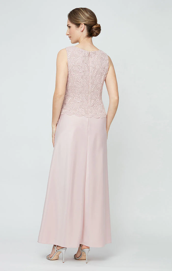 Alex Evenings 82122326 Long Petite Glitter Lace Mother of the Bride Jacket Dress - Primitiveus