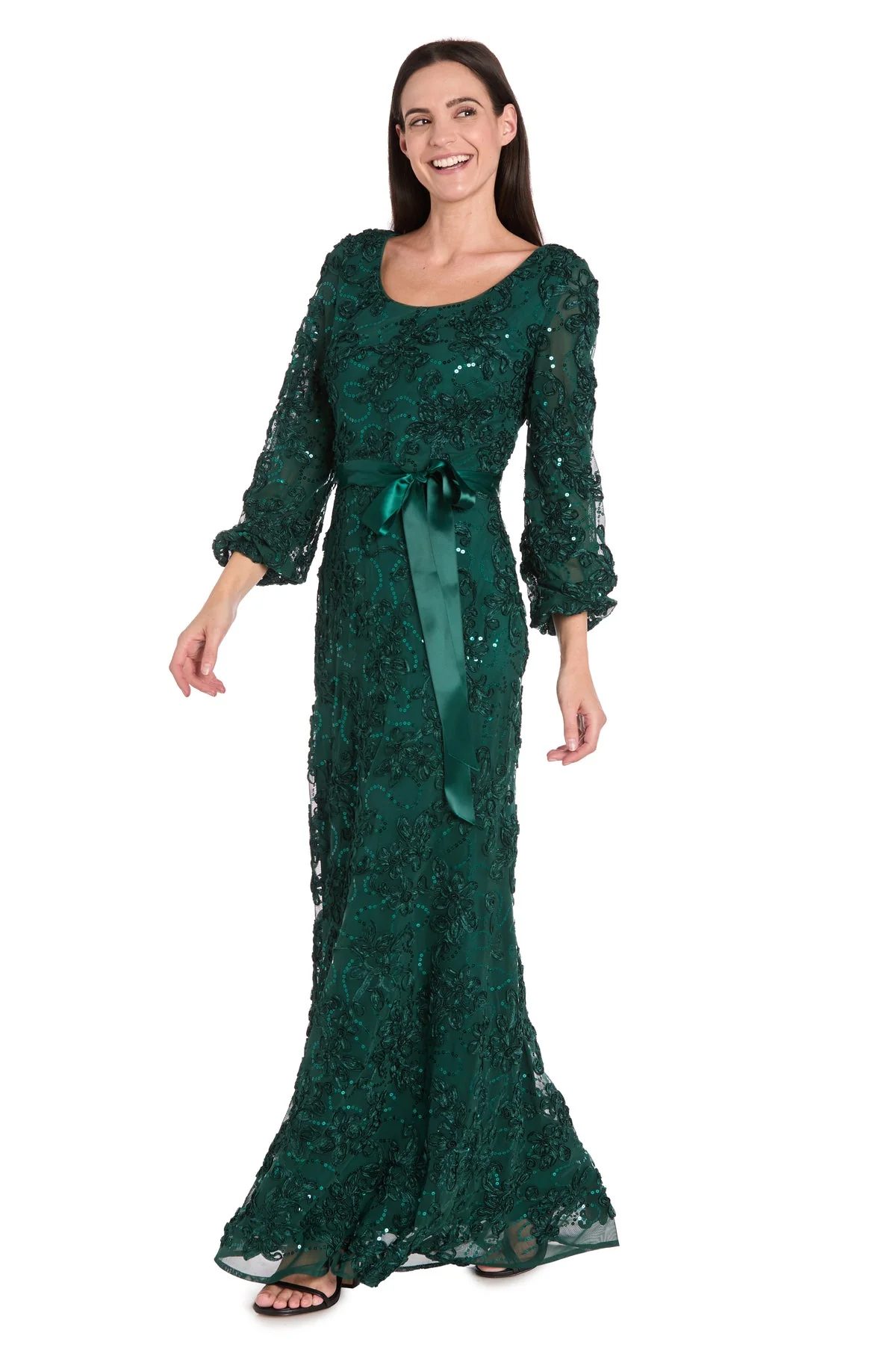 R&M Richards 3725p Floral Print Formal Long Petite Evening Dress - Primitiveus