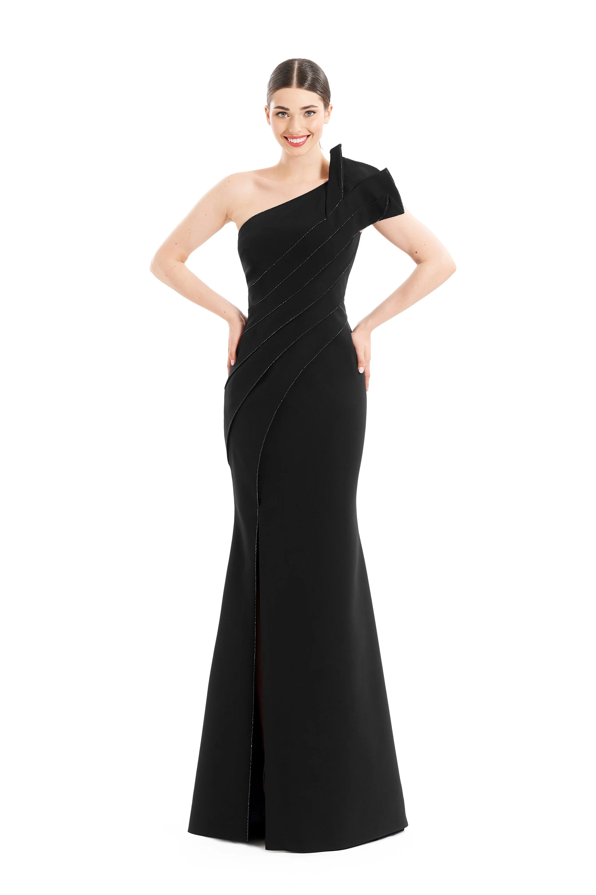 Alexander by Daymor 1671F22 Pleated Long Mermaid Formal Evening Gown - Primitiveus