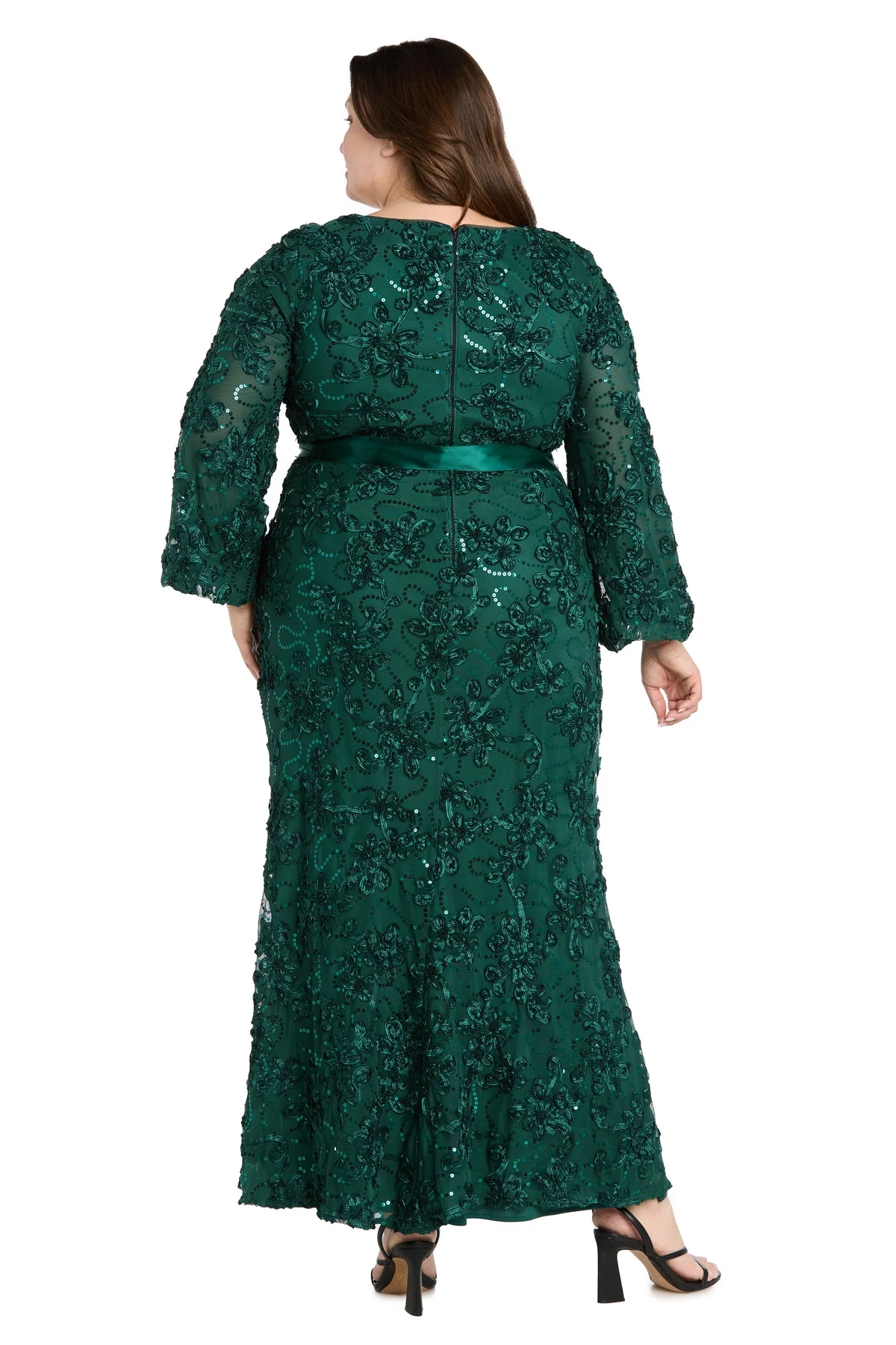 R&M Richards 3725w Long Formal Floral Print Evening Plus Size Dress - Primitiveus