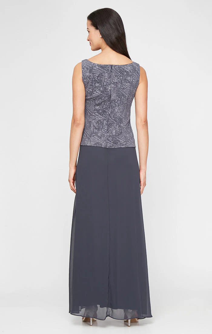 Alex Evenings 225053 Long Mother of the Bride Glitter Formal Petite Jacket Dress - Primitiveus