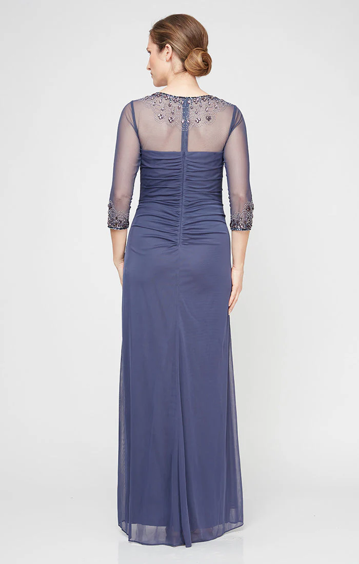 Alex Evenings 132833 Long A Line Formal Beaded Mother of the Bride Dress - Primitiveus