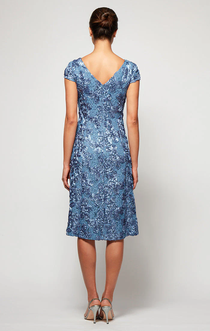 Alex Evenings 1121570 Short Cocktail Lace Tea Length Sequin Dress - Primitiveus