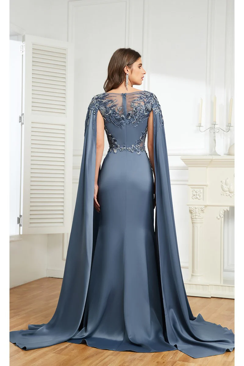 High Couture MJ1006 Long Formal Beaded Slit Evening Dress - Primitiveus