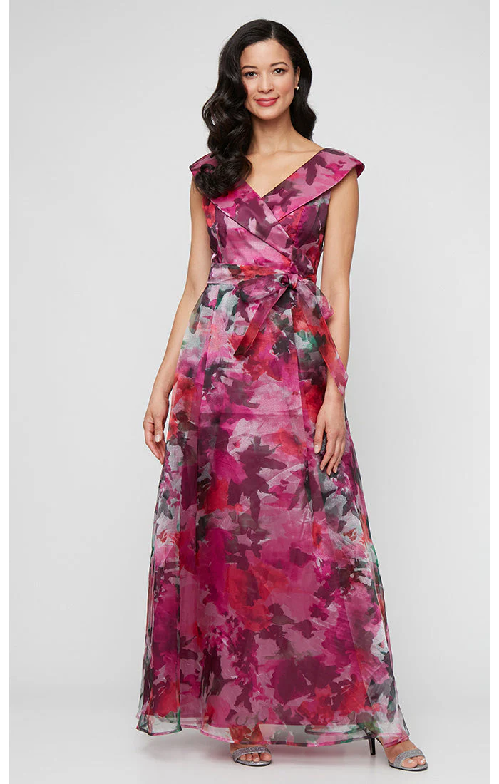 Alex Evenings 8140319 Long Formal Floral Print Dress - Primitiveus