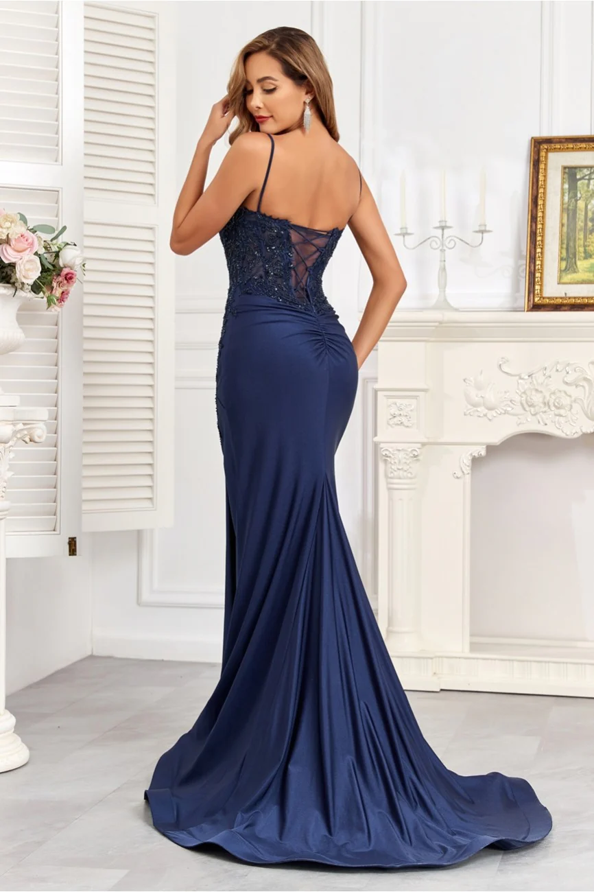 High Couture HC1007 Fitted Prom Long Formal Beaded Evening Gown - Primitiveus