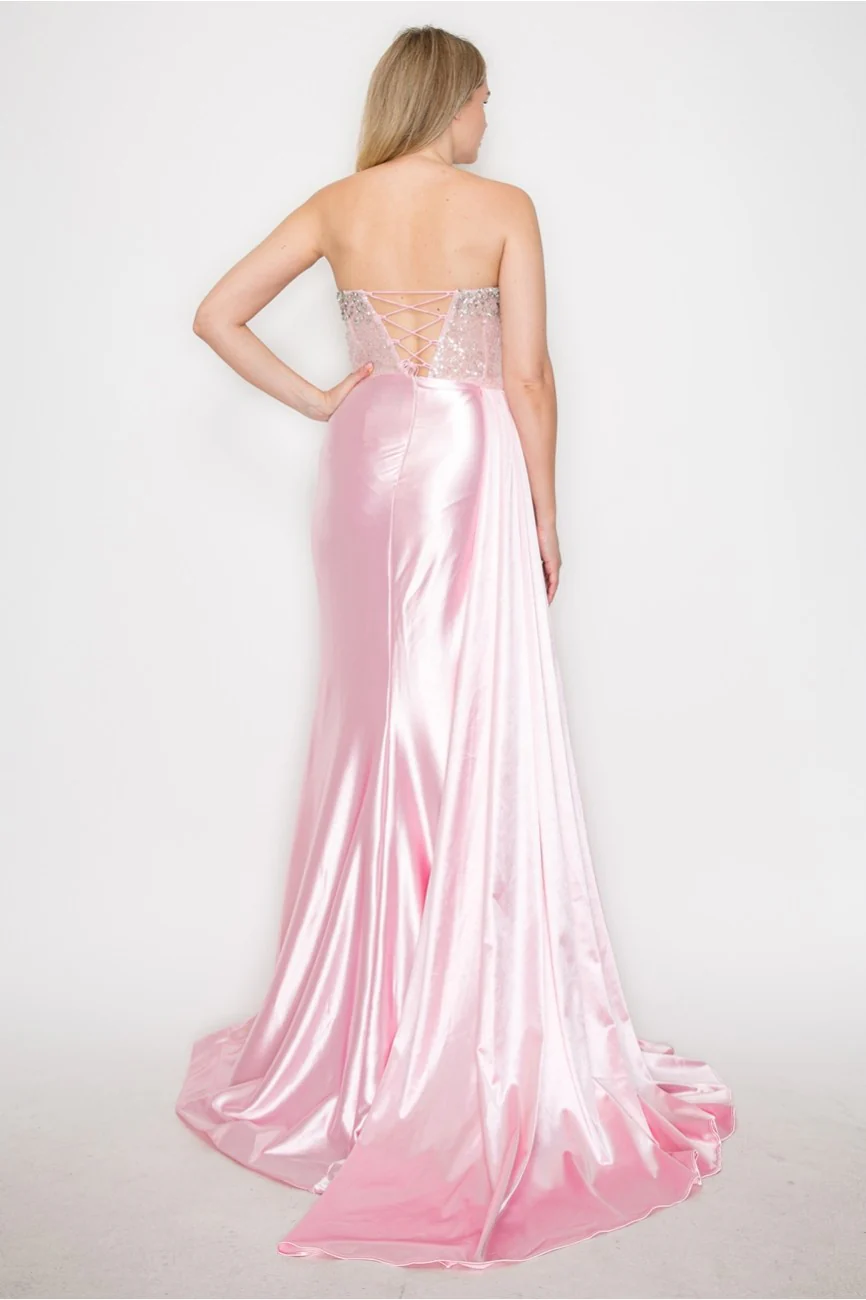 High Couture MJ1004 Long Formal Beaded Corset Prom Gown - Primitiveus